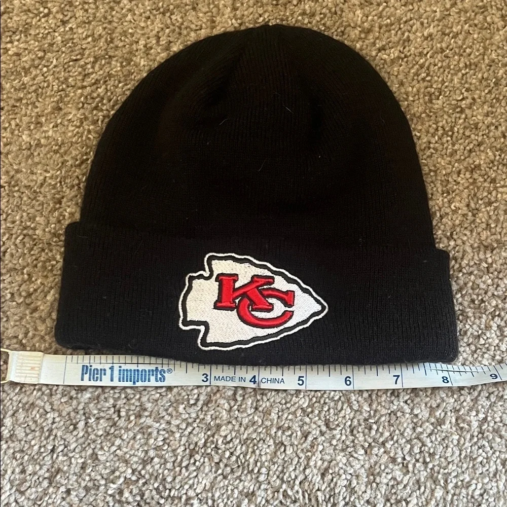 Kids Black Beanie with KC Chiefs Logo